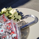 Parasol damski w kwiaty, przezroczysty 85 cm Smati Paris UBUL6609