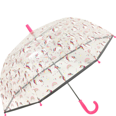 Parasol jednorożec i tęcza, przezroczysty, młodzieżowy Smati Paris UBUL3465
