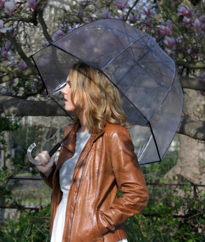 Parasol przezroczysty z dużą czaszą - kopułą Smati Paris