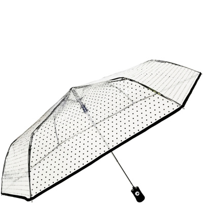 Parasol składany, przezroczysty w kropki Lady Smati Paris UBUL9088