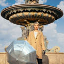 Parasol srebrny, metalizowany z efektem lustrzanym Smati Paris UBUL2900