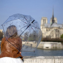 Parasol transparentny, dzwonkowy, symbole Paryża Smati Paris UBUL1882