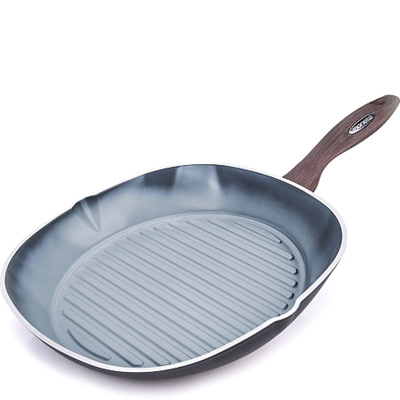 Patelnia grillowa aluminiowa 28x28 cm GresWood Moneta, indukcja 0004141428