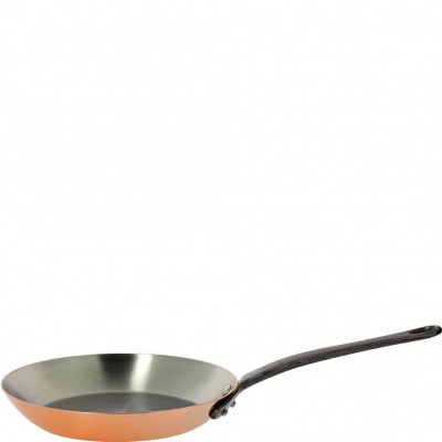 Patelnia miedziana z żeliwnym uchwytem 24 cm Inocuivre Tradition de Buyer D-6465-24