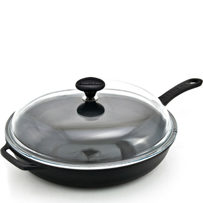Patelnia żeliwna emaliowana z pokrywką Chasseur 28 cm czarna 3129-01