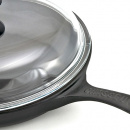 Patelnia żeliwna emaliowana z pokrywką Chasseur 28 cm czarna 3129-01