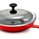 Patelnia żeliwna emaliowana z pokrywką Chasseur 28 cm czerwona 3129-08