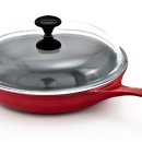 Patelnia żeliwna emaliowana z pokrywką Chasseur 28cm wiśniowa 3129-03