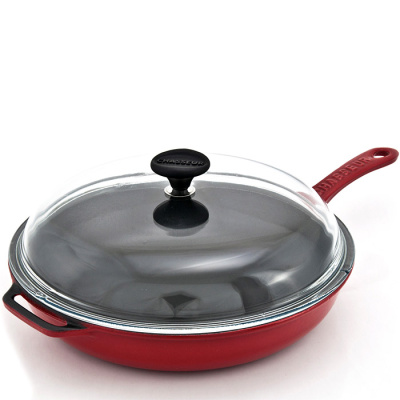 Patelnia żeliwna emaliowana z pokrywką Chasseur 28cm wiśniowa 3129-03