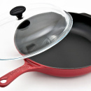 Patelnia żeliwna emaliowana z pokrywką Chasseur 28cm wiśniowa 3129-03