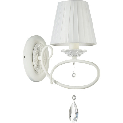 Perłowy kinkiet z kryształem Passarinho Maytoni Classic ARM001-01-W