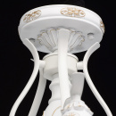 Pięcioramienna biała lampa sufitowa w stylu shabby chic z antycznymi zdobieniami 639011605