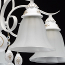 Pięcioramienna biała lampa sufitowa w stylu shabby chic z antycznymi zdobieniami 639011605