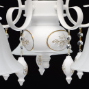 Pięcioramienna biała lampa sufitowa w stylu shabby chic z antycznymi zdobieniami 639011605