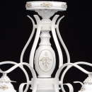 Pięcioramienna biała lampa sufitowa w stylu shabby chic z antycznymi zdobieniami 639011605