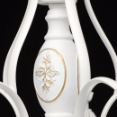 Pięcioramienna biała lampa sufitowa w stylu shabby chic z antycznymi zdobieniami 639011605