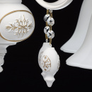 Pięcioramienna biała lampa sufitowa w stylu shabby chic z antycznymi zdobieniami 639011605
