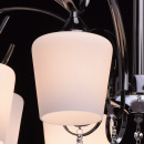 Piękny żyrandol, stylowy i elegancki - ciemny metal i osiem kloszy MW-LIGHT 315011308