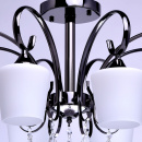 Piękny żyrandol, stylowy i elegancki - ciemny metal i osiem kloszy MW-LIGHT 315011308