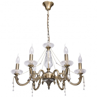 Piękny żyrandol z kryształowymi dodatkami do salonu MW-LIGHT Classic 482014206