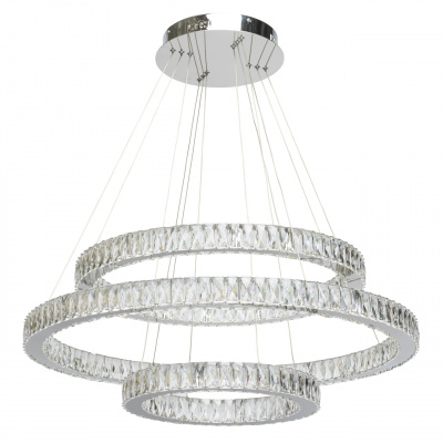 Pierścienie kryształowe LED - regulowana wysokość - lampa wisząca MW-LIGHT 498012003