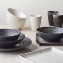 Płaski talerzyk 16 cm, porcelanowy Arborescence Revol grafitowy RV-648364-6