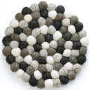 Podkładka okrągła z owczej wełny pod gorące naczynia Lana Grigio szara CI-469899