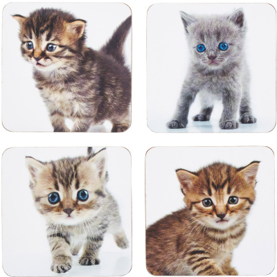 Podkładki korkowe pod szklanki Koty Kitchen Craft 4 sztuki KCDCKITPK4