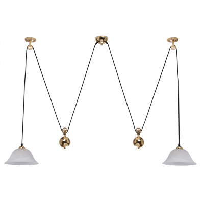 Podwójna, regulowana lampa wisząca z alabastrowego szkła MW-LIGHT Classic 327010702