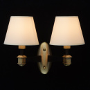 Podwójny kinkiet nowoczesny, czarny, mosiężny, białe klosze MW-LIGHT Classic 700023202