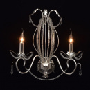 Podwójny kinkiet w kształcie świecznika o srebrnej powłoce i kryształami Chiaro 299021002