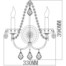 Podwójny, klasyczny kinkiet w złotym kolorze MW-LIGHT Crystal 367023502