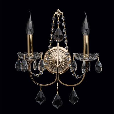 Podwójny, klasyczny kinkiet w złotym kolorze MW-LIGHT Crystal 367023502