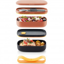 Podwójny pojemnik na posiłek 2 x 0,5 Litra To Go Lekue różowy 0301030R06M017