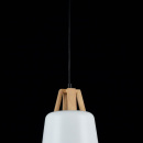 Pojedyncza lampa wisząca do jadalni, biały klosz, drewno Cup Maytoni Modern P019-PL-01-W