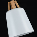 Pojedyncza lampa wisząca do jadalni, biały klosz, drewno Cup Maytoni Modern P019-PL-01-W