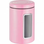 Pojemnik kuchenny różowy, metalowy z okienkiem Classic Wesco 321206-26