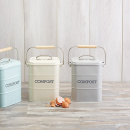 Pojemnik metalowy na odpadki bio, 3-litry Living Nostalgia Kitchen Craft szary LNCOMPGRY