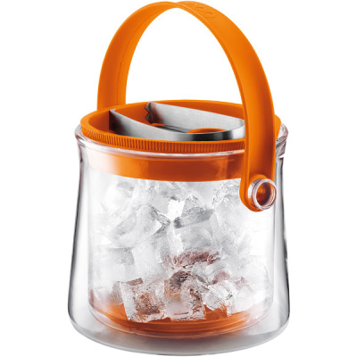 Pojemnik na lód ze szczypcami COOL Bodum pomarańczowy BD-10984-106