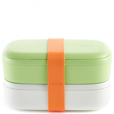 Pojemnik na posiłek 2 x 0,5 Litra Lunchbox To Go Lekue limonkowy 0301030V12M017