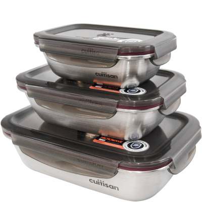 Pojemniki hermetyczne, kuchenne, stalowe Flora Cuitisan 3 sztuki EC7SS357S