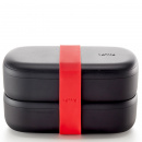 Pojemniki na posiłek 2 x 500 ml, silikonowa opaska Limited To Go Lekue czarne 0301030G08M017