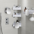 Półka narożnikowa pod prysznic z regulowanym lustrem EasyStore Joseph Joseph 70549