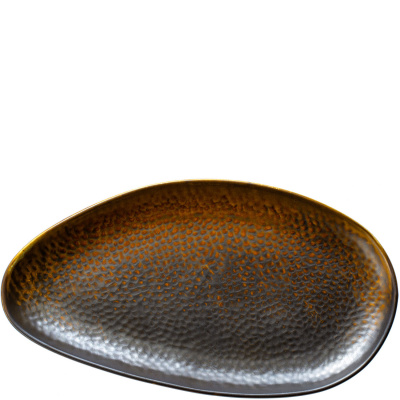 Półmisek porcelanowy, nieregularny kształt, stara miedź Fire Verlo V-83002-4
