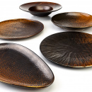 Półmisek porcelanowy, nieregularny kształt, stara miedź Fire Verlo V-83002-4