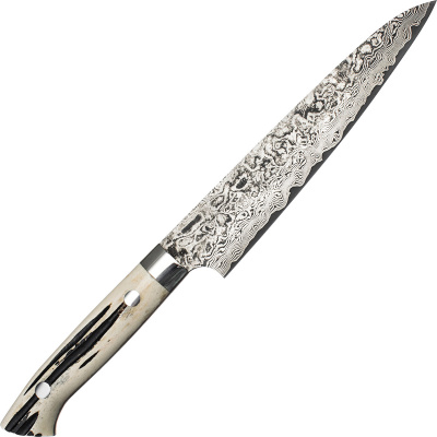 Poręczny nóż kuchenny ręcznie kuty 13 cm Takeshi Saji WBB stal R-2 HB-452