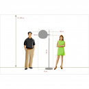 Prosta, klasyczna lampa stojąca o regulowanej wysokości, okrągły klosz 300042401