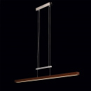 Prosta lampa wisząca LED do jadalni - regulowana, chrom / drewno 675011601