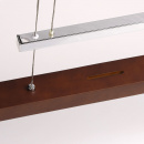 Prosta lampa wisząca LED do jadalni - regulowana, chrom / drewno 675011601
