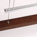 Prosta lampa wisząca LED do jadalni - regulowana, chrom / drewno 675011601